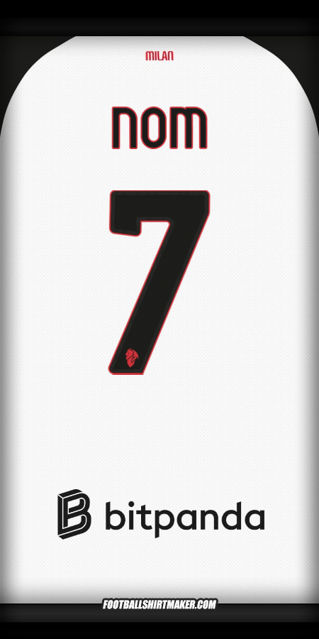 Maillot AC Milan 2025/2026 Extérieur -  nom - 7