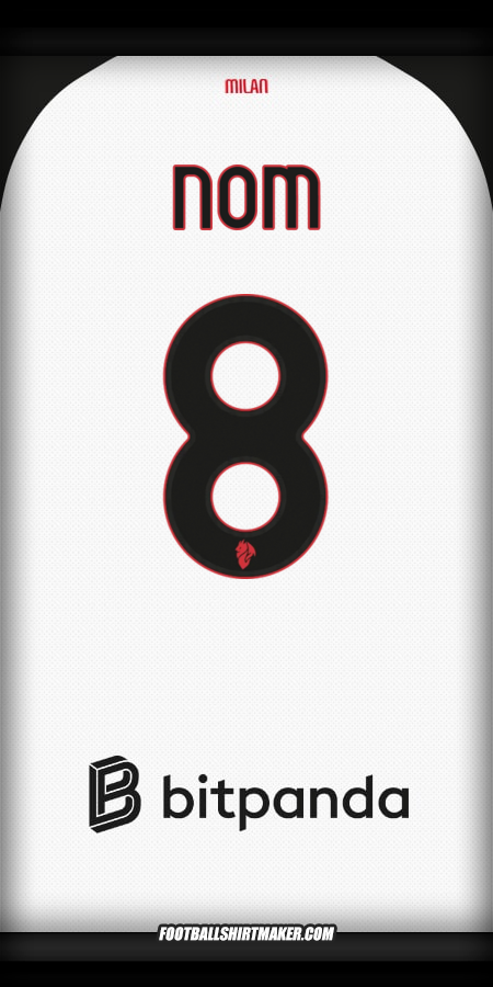 Maillot AC Milan 2025/2026 Extérieur -  nom - 8
