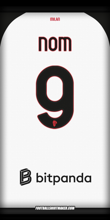 Maillot AC Milan 2025/2026 Extérieur -  nom - 9