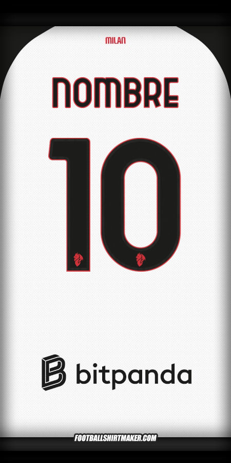 Jersey AC Milan 2025/2026 Visita -  nombre - 10