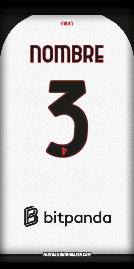 Jersey AC Milan 2025/2026 Visita -  nombre - 3