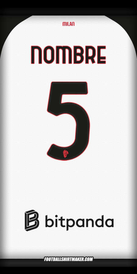 Camiseta AC Milan 2025/2026 Visita -  nombre - 5