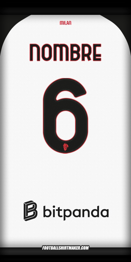 Jersey AC Milan 2025/2026 Visita -  nombre - 6