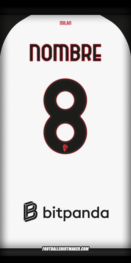 Jersey AC Milan 2025/2026 Visita -  nombre - 8