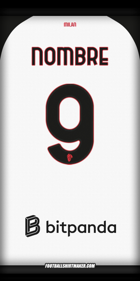 Jersey AC Milan 2025/2026 Visita -  nombre - 9