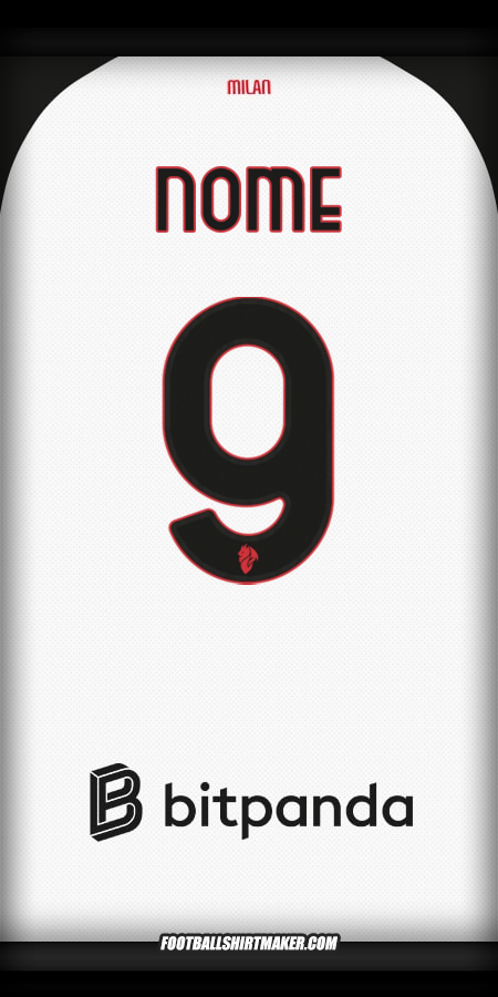 Maglia AC Milan 2025/2026 Seconda -  nome - 9