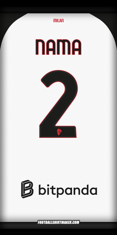 Jersey AC Milan 2025/2026 Alternatif -  nama - 2