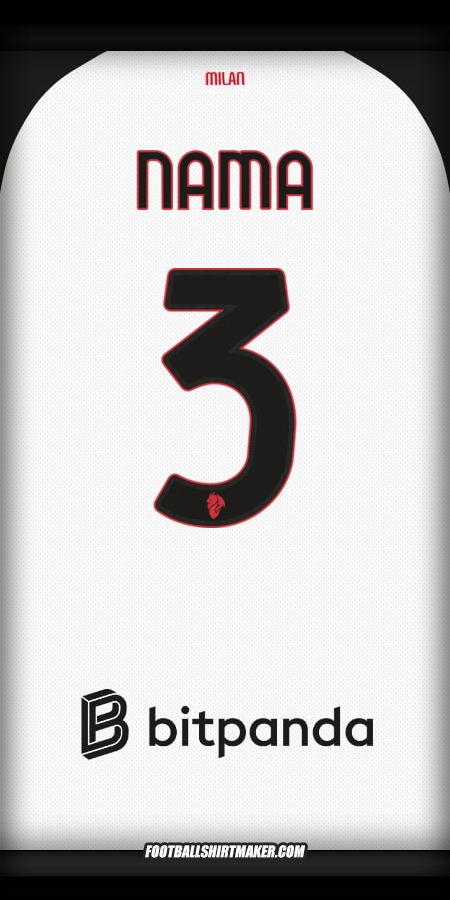 Jersey AC Milan 2025/2026 Alternatif -  nama - 3