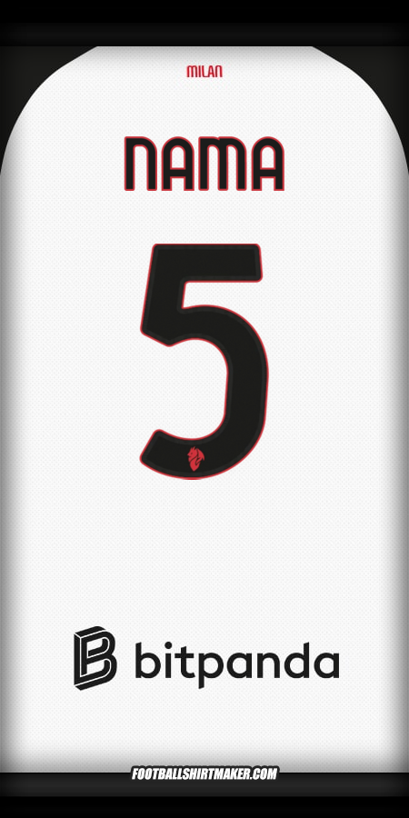 Jersey AC Milan 2025/2026 Alternatif -  nama - 5