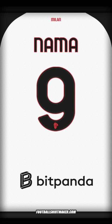 Jersey AC Milan 2025/2026 Alternatif -  nama - 9