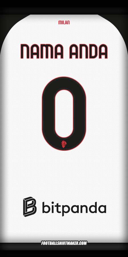 Jersey AC Milan 2025/2026 Alternatif -  nama anda - 0