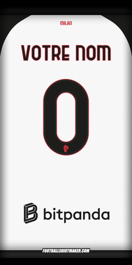 Maillot AC Milan 2025/2026 Extérieur -  votre nom - 0