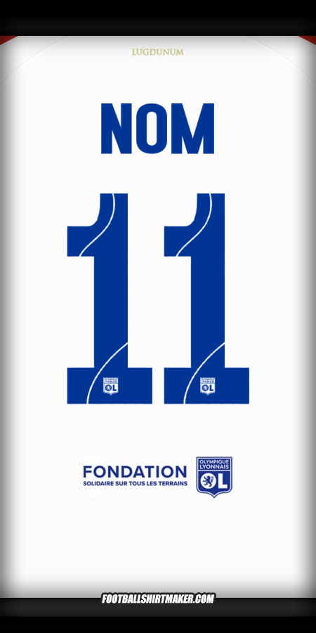 Maillot Olympique Lyon Cup 2025/2026 -  nom - 11