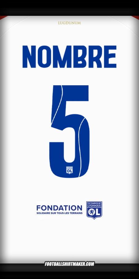 Jersey Olympique Lyon Cup 2025/2026 -  nombre - 5