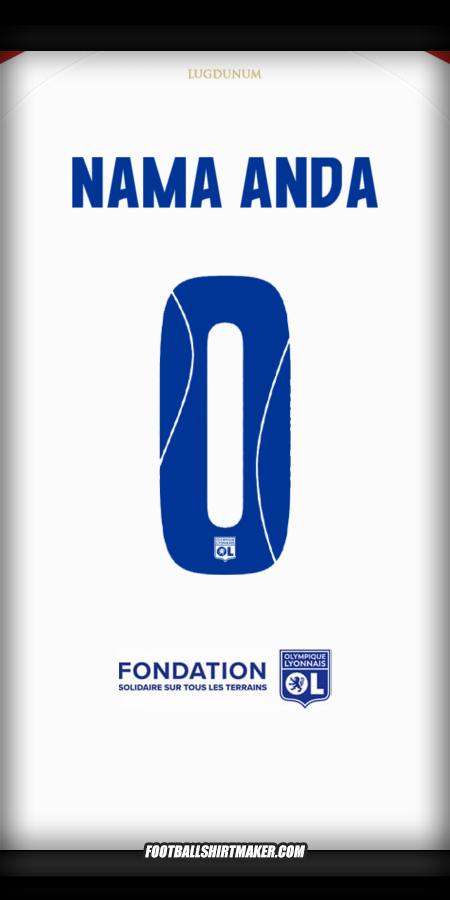 Jersey Olympique Lyon 2025/2026 Cup -  nama anda - 0