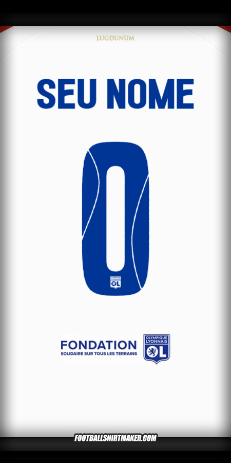 Camisa Olympique Lyon 2025/2026 Cup -  seu nome - 0