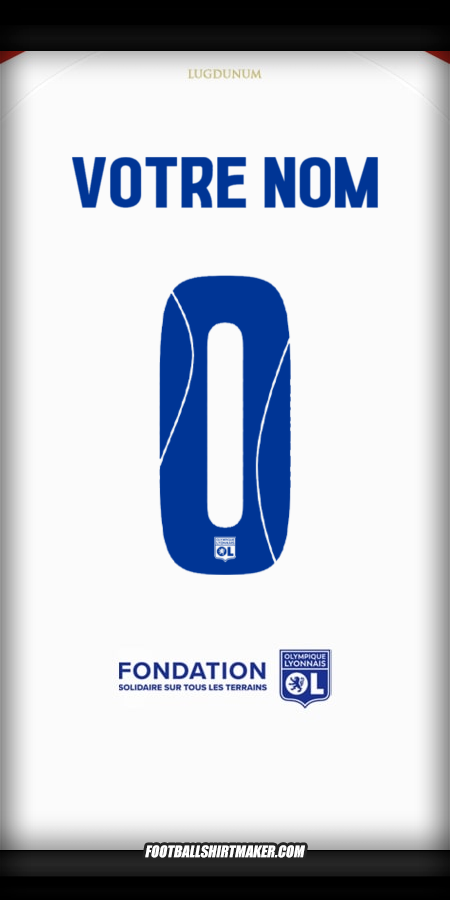 Maillot Olympique Lyon 2025/2026 Cup -  votre nom - 0