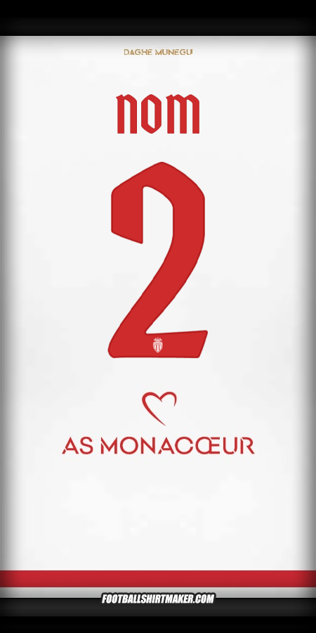 Maillot As Monaco Cup 2025/2026 -  nom - 2