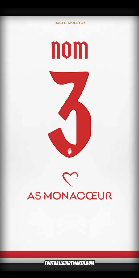Maillot As Monaco Cup 2025/2026 -  nom - 3