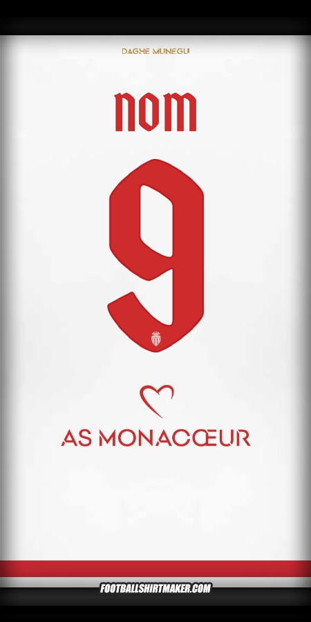 Maillot As Monaco Cup 2025/2026 -  nom - 9