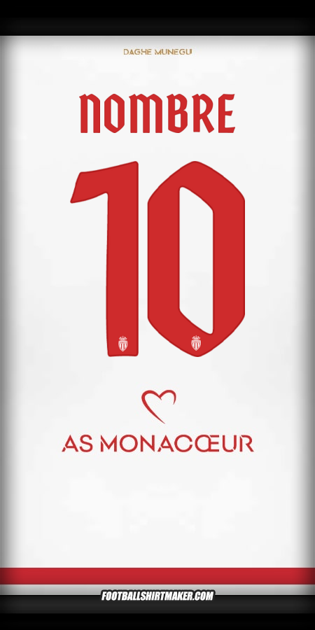 Camiseta As Monaco Cup 2025/2026 -  nombre - 10