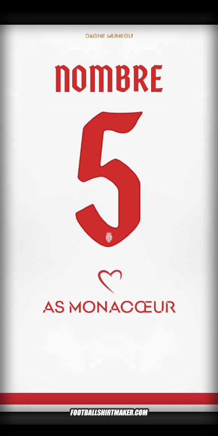 Jersey As Monaco Cup 2025/2026 -  nombre - 5