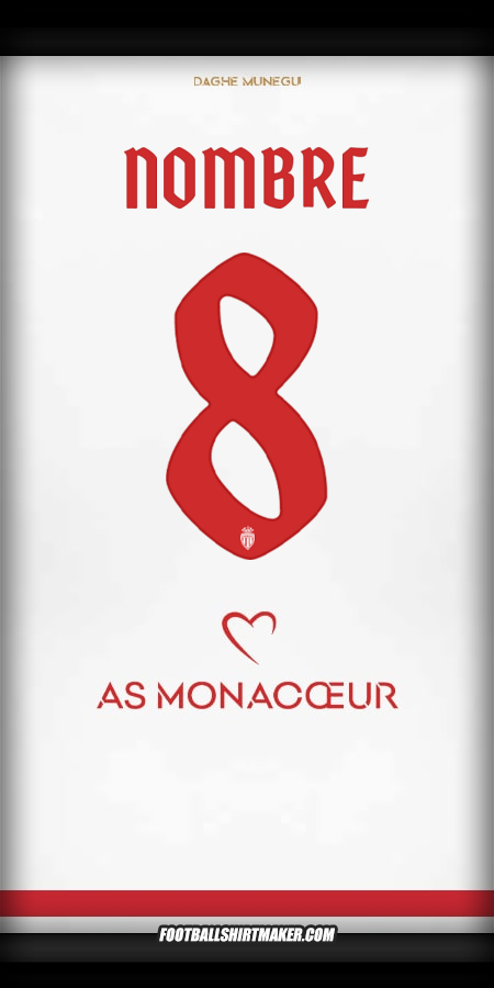 Camiseta As Monaco Cup 2025/2026 -  nombre - 8