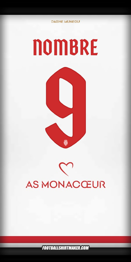 Jersey As Monaco Cup 2025/2026 -  nombre - 9