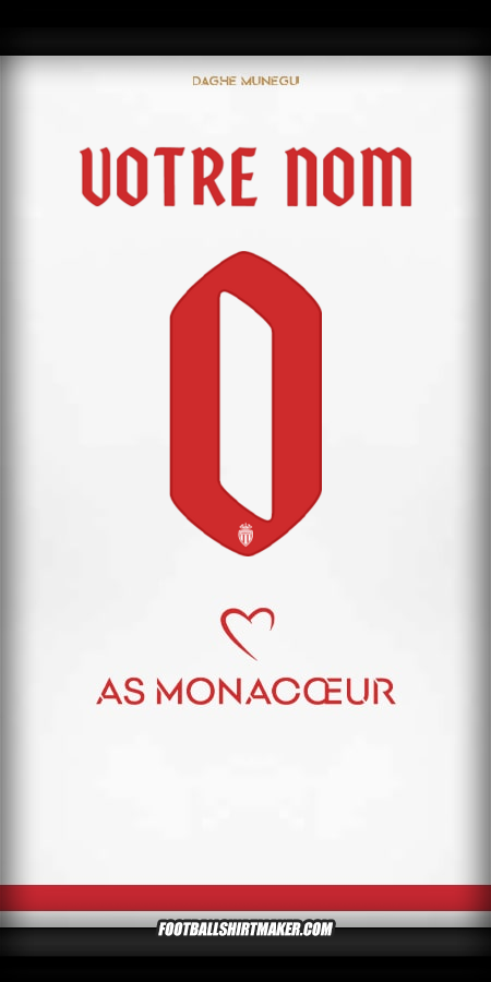 Maillot As Monaco Cup 2025/2026 -  votre nom - 0