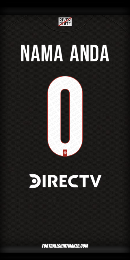 Jersey River Plate 2025/2026 II -  nama anda - 0