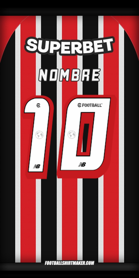 Camiseta Sao Paulo FC 2025 Visita -  nombre - 10