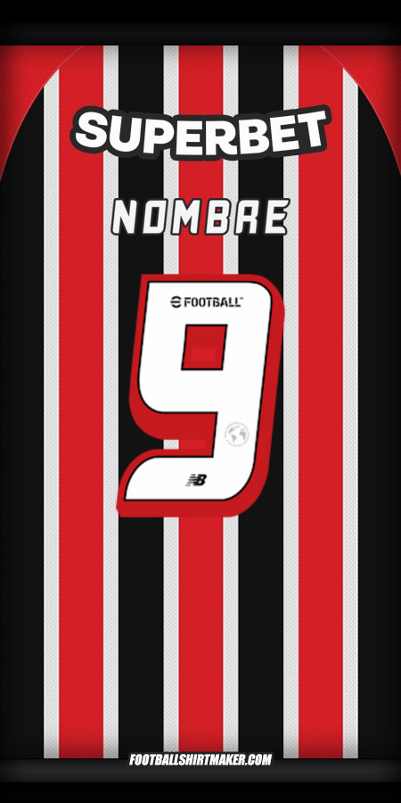 Camiseta Sao Paulo FC 2025 Visita -  nombre - 9