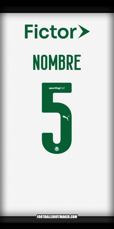 Camiseta Palmeiras 2025 Visita -  nombre - 5