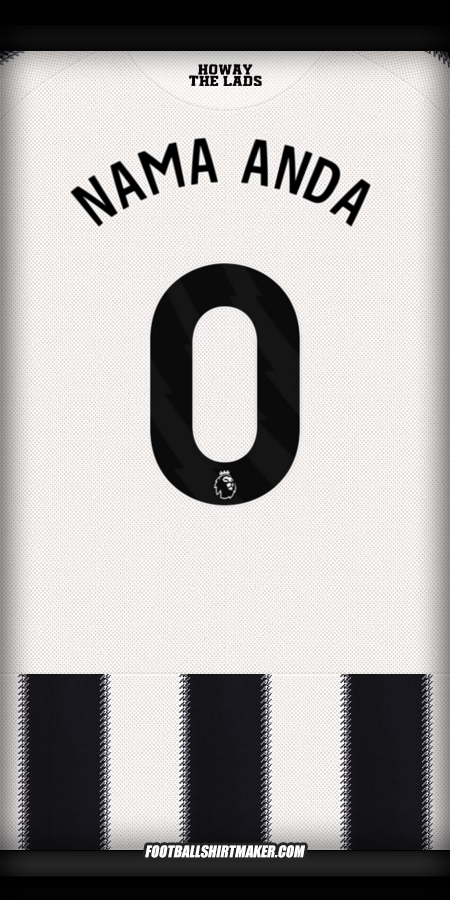 Jersey Newcastle United FC 2025/2026 -  nama anda - 0