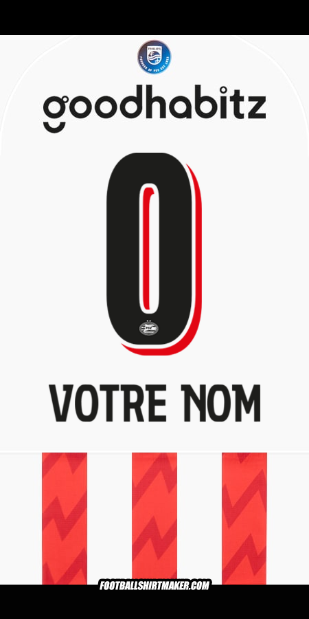 Maillot PSV 2025/2026 -  votre nom - 0
