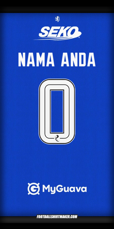 Jersey Rangers FC 2025/2026 -  nama anda - 0