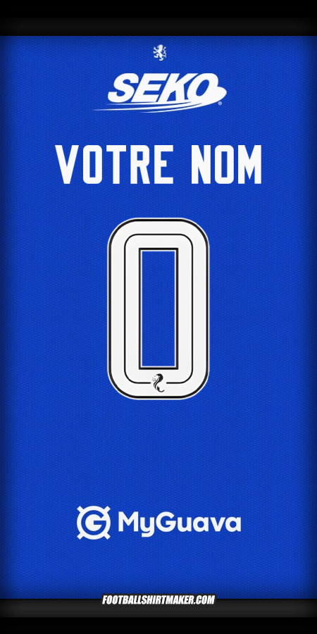 Maillot Rangers FC 2025/2026 -  votre nom - 0