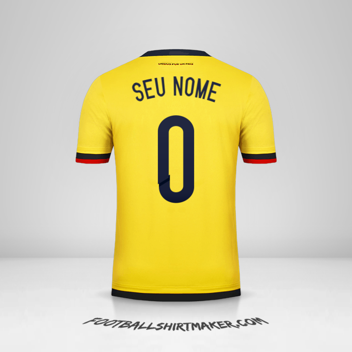 Camisa Colômbia 2015 -  seu nome - 0