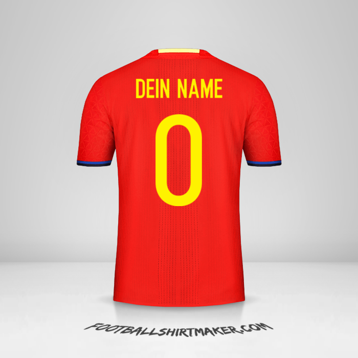 Trikot Spanien 2016 -  dein name - 0