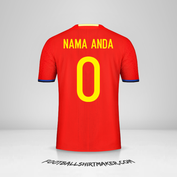 Jersey Spanyol 2016 -  nama anda - 0