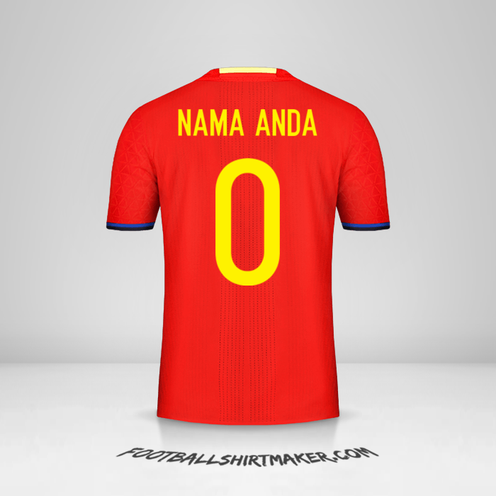 Jersey Spanyol 2016 -  nama anda - 0