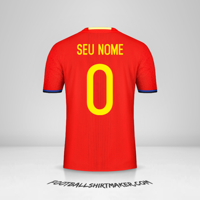 Camisa Espanha 2016 -  seu nome - 0