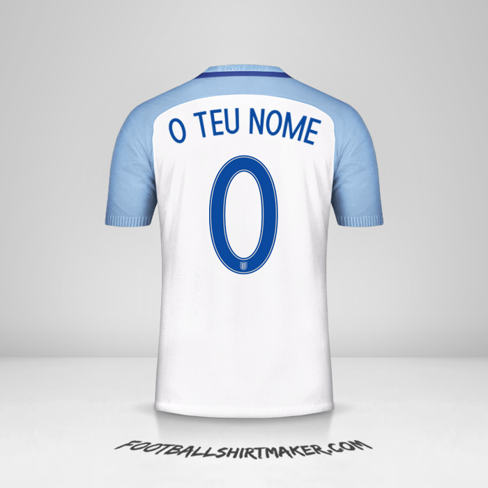 Camisola Inglaterra 2016/17 -  o teu nome - 0