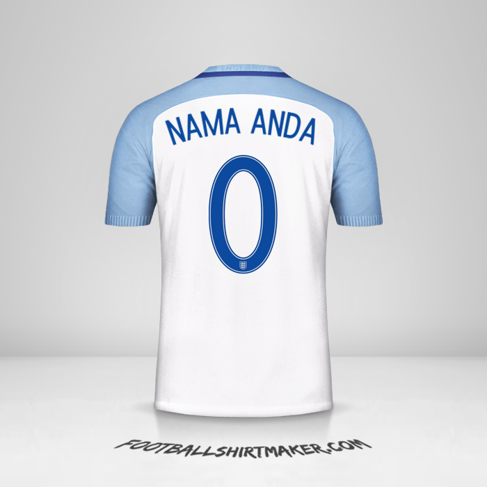 Jersey Inggris 2016/17 -  nama anda - 0