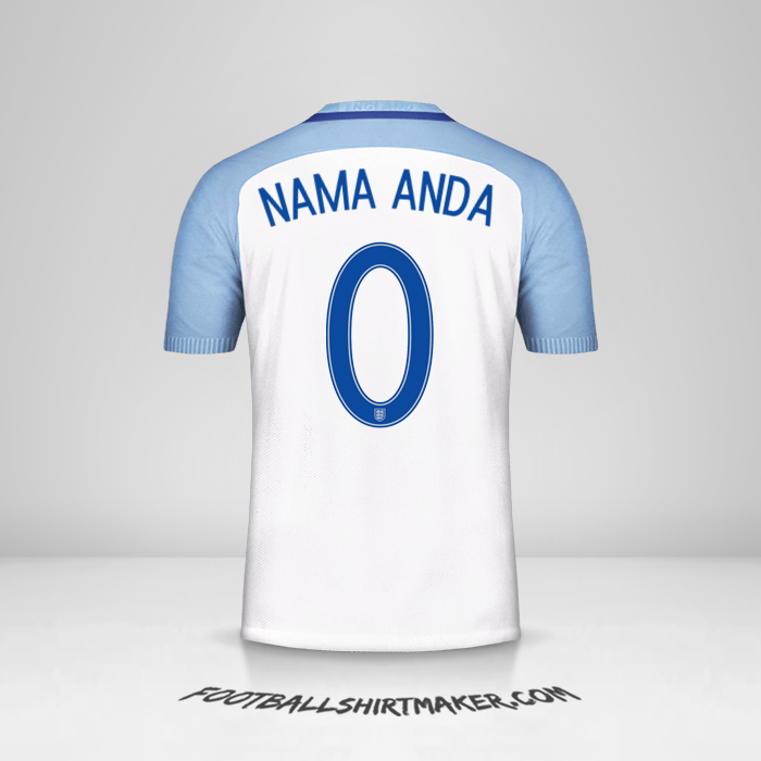 Jersey Inggris 2016/17 -  nama anda - 0