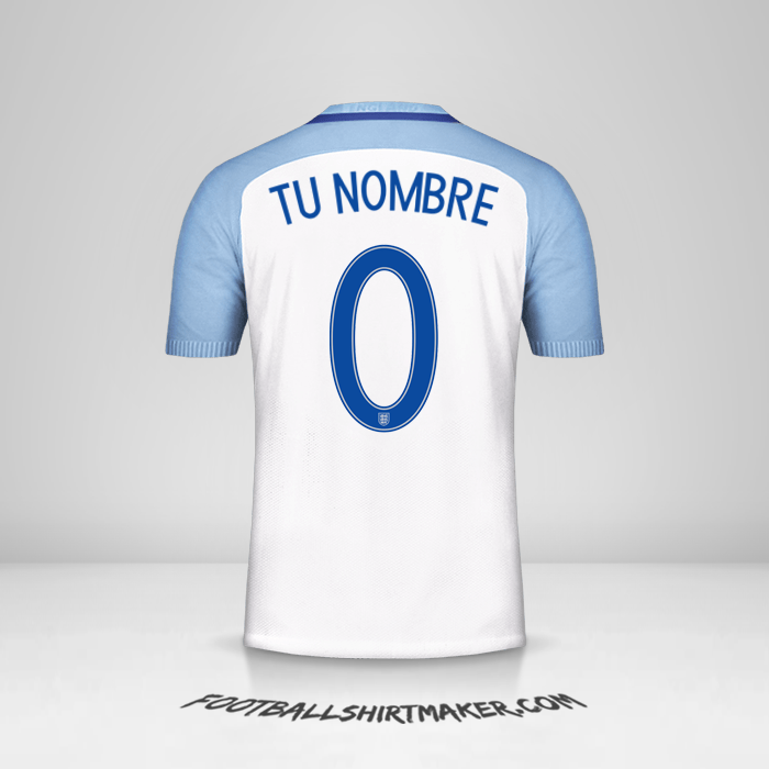 Jersey Inglaterra 2016/17 -  tu nombre - 0