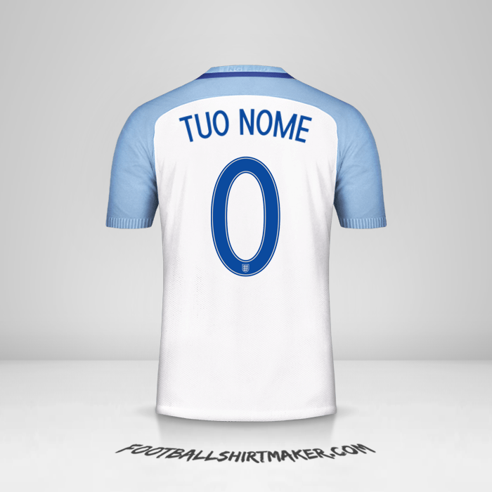 Maglia Inghilterra 2016/17 -  tuo nome - 0