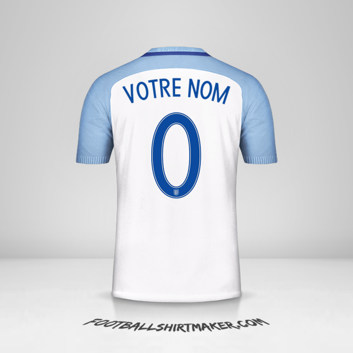 Maillot Angleterre 2016/17 -  votre nom - 0
