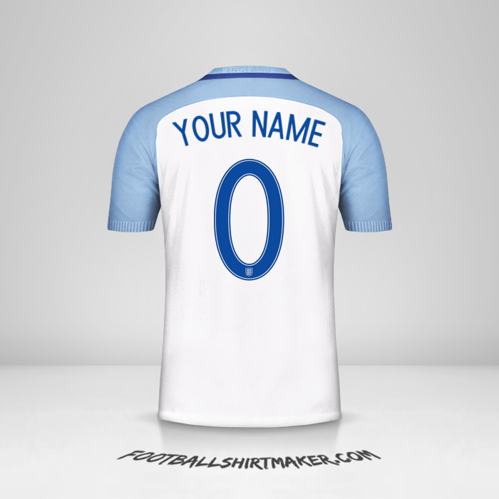 Jersey England 2016/17 -  your name - 0