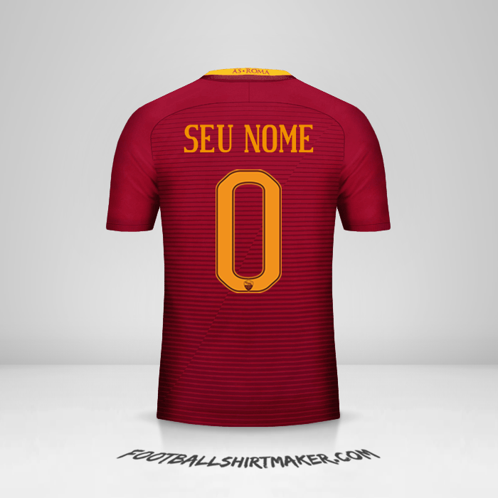 Camisa AS Roma 2016/17 -  seu nome - 0